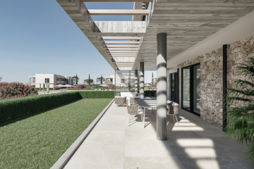 Obra nueva moderna: piso en la escina de planta baja con 3 dormitorios, jardín y piscina comunitaria de agua salada, 07639 Sa Ràpita (España), Piso en planta baja