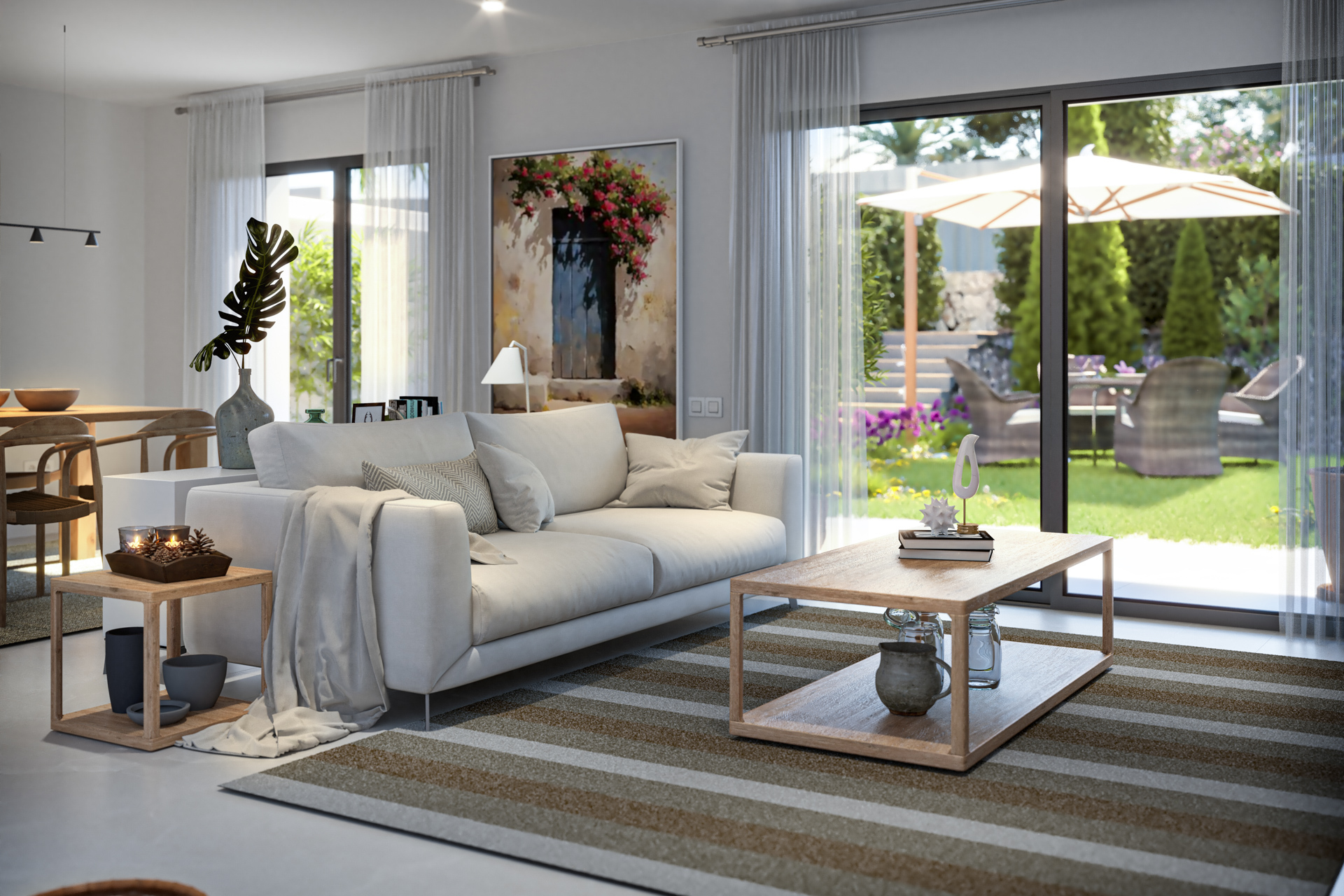 Modernes Reihenhaus mit 3 Schlafzimmer, Garten, Dachterrasse, Stellplatz und Gemeinschaftspool, 07190 Esporles (Spanien), Reihenhaus