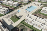 Modern new building: ground floor flat with garden and communal salt water pool - Residential complex