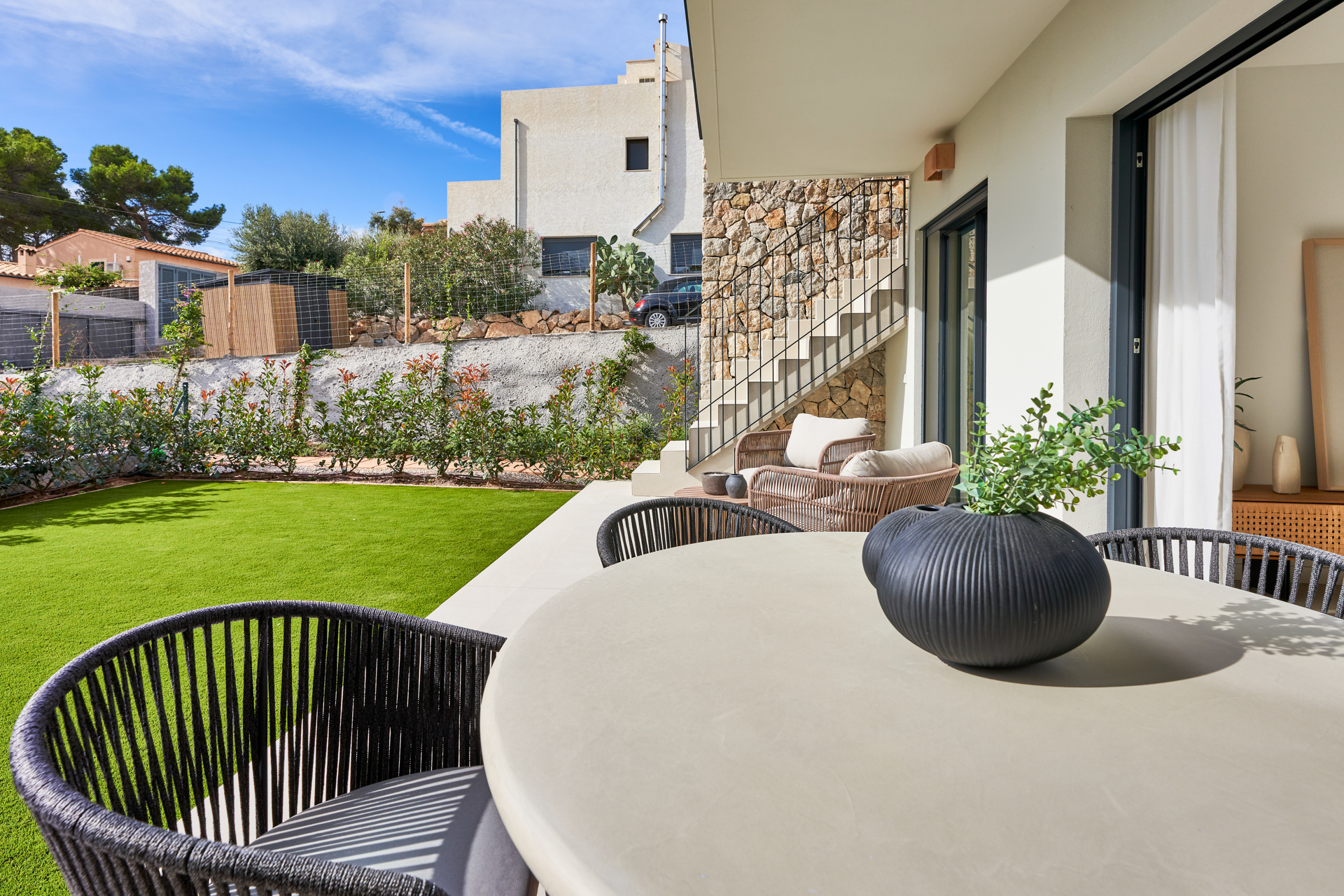 NUR 130m zum Meer: Erdgeschosswohnung mit 3 Schlafzimmer, Terrasse, Garten und Tiefgaragenstellplatz, 07159 Sant Elm (Spanien), Erdgeschosswohnung