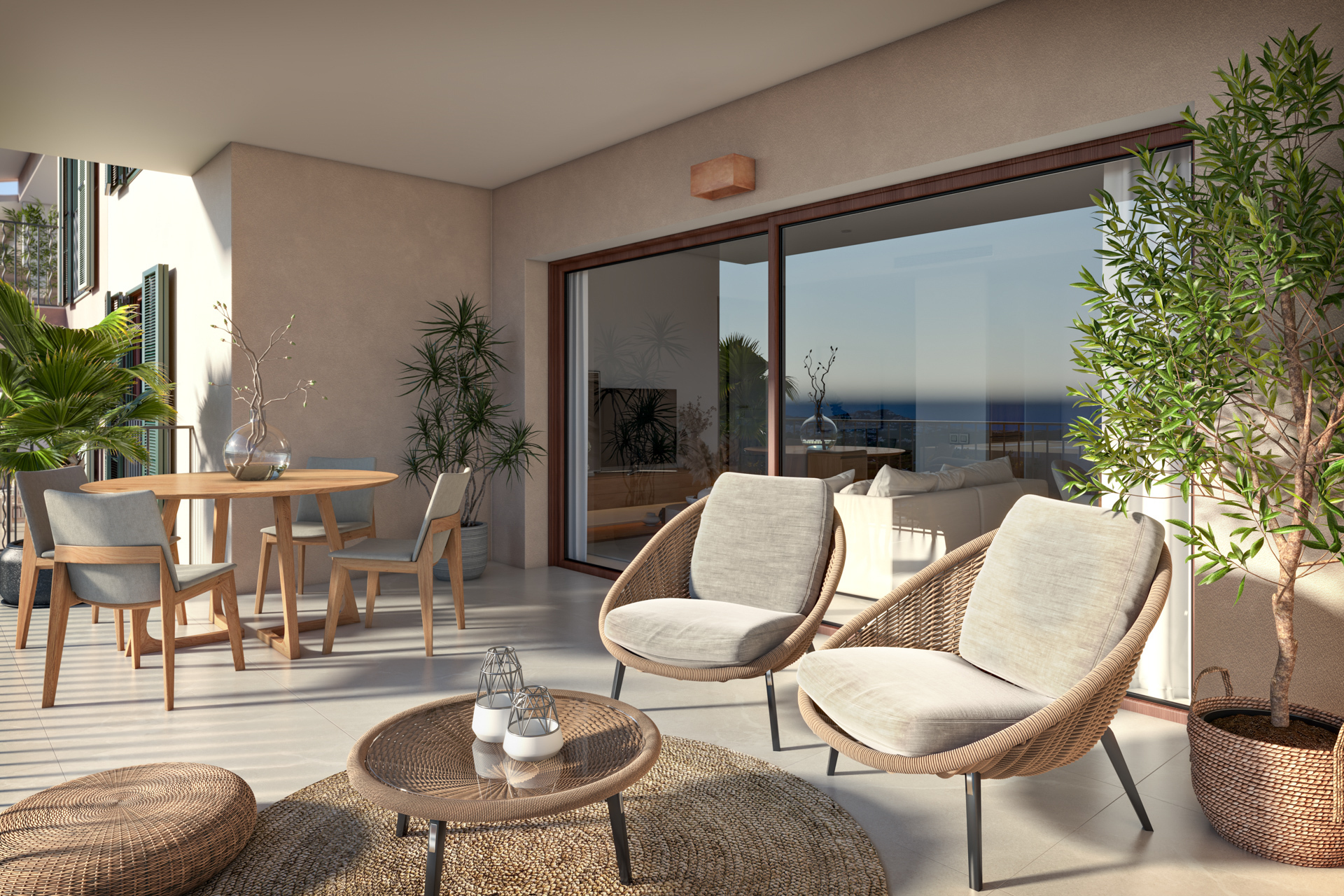 Moderne Erdgeschosswohnung mit Terrasse, Tiefgaragenstellplatz und Gemeinschaftspool mit Meerblick, 07580 Capdepera (Spanien), Erdgeschosswohnung