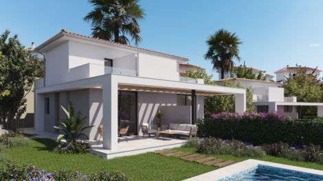 Newly built semi-detached houses (types A&E) in a modern residential complex,  Manacor (Spain), Semi-detached house