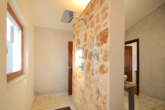 Finca "Los Arcos" with dream sea view and pool - Natural stone wall with shower